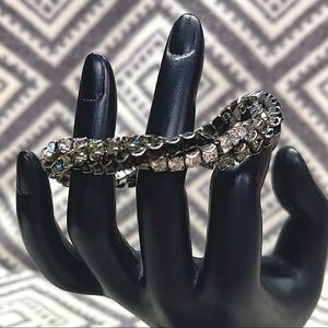 Touchstone Crystal Twisted Bracelet, Black